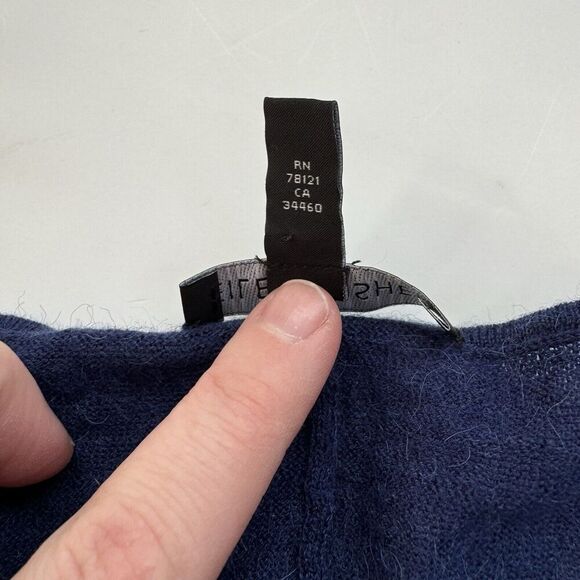 Eileen Fisher Blue Merino Alpaca Wool Tencel Blend Sweater Womens M Long Sleeve - Picture 4 of 8